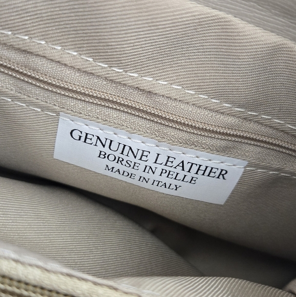 Vera Pelle Italy Leather Grey Hand Shoulder Bag EUC - Picture 7 of 7